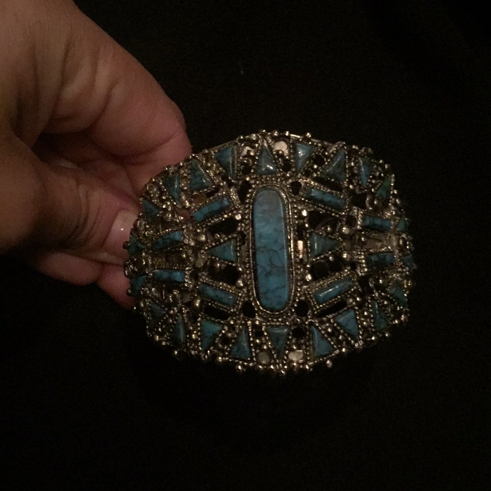 Turquoise silver bangle - Picture 2 of 7